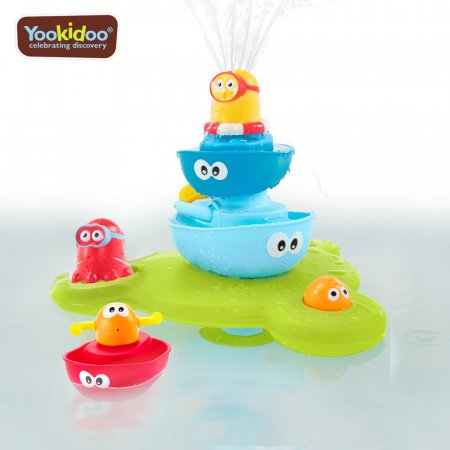 צעצוע לאמבטיה יוקידו מזרקה ללא הפסקה – Yookidoo Stack ‘N’ Spray Tub Fountain