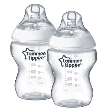 זוג בקבוקים טומי טיפי סדרת הכי טבעי שקוף – Tommee Tippee Closer to Nature
