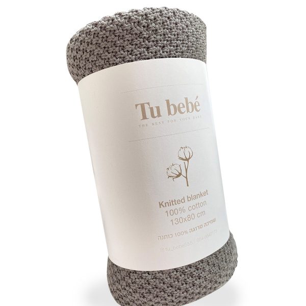 שמיכה סרוגה טו בבה אפור – Tu Bebe