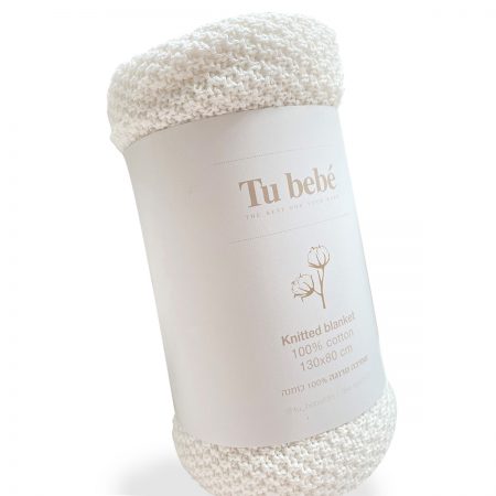 שמיכה סרוגה טו בבה לבן – Tu Bebe