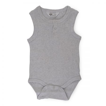 בגד גוף ריב אפור דלתא בייבי – Delta Babies Rib Touch