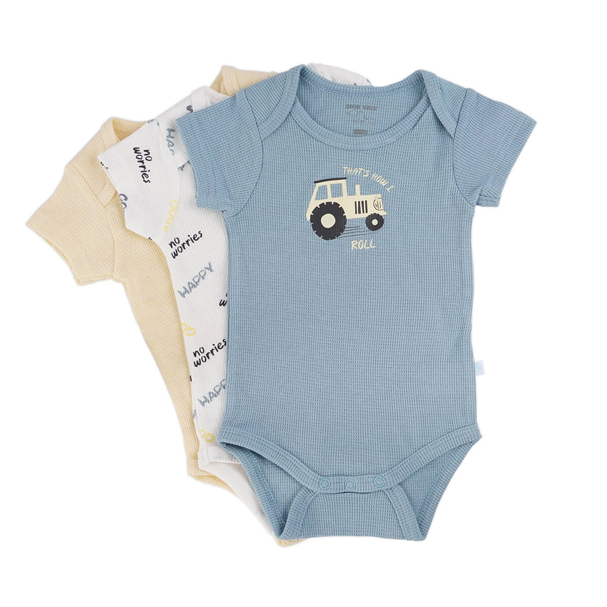 מארז 3 בגדי גוף ופל דלתא בייבי – Delta Babies GOOD VIBES
