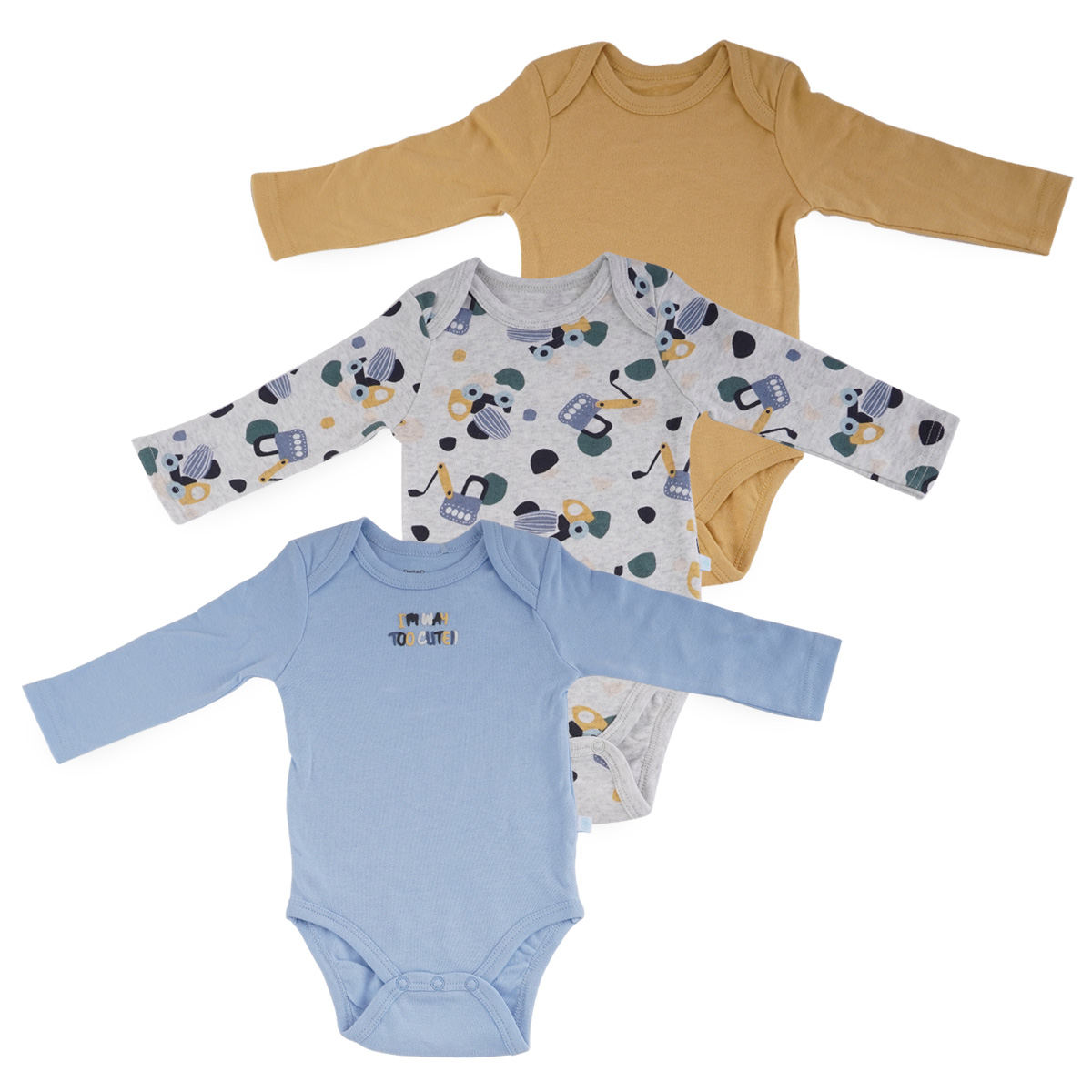 מארז 3 בגדי גוף עונת מעבר דלתא בייבי Delta Babies – TOO CUTE