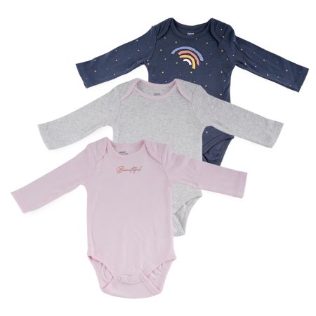 מארז 3 בגדי גוף עונת מעבר דלתא בייבי Delta Babies – RAINBOW LOOK
