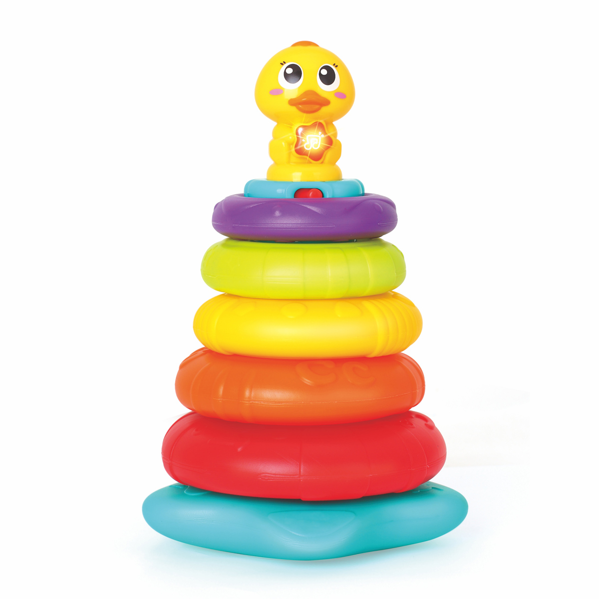 מגדל טבעות ברווז עם קשת וענן הולה טויס – Hola Toys Little Rainbow Duck Stacking Toy