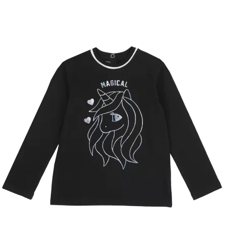 חולצת טי שירט צ’יקו שרוולים ארוכים שחור – Unicorn