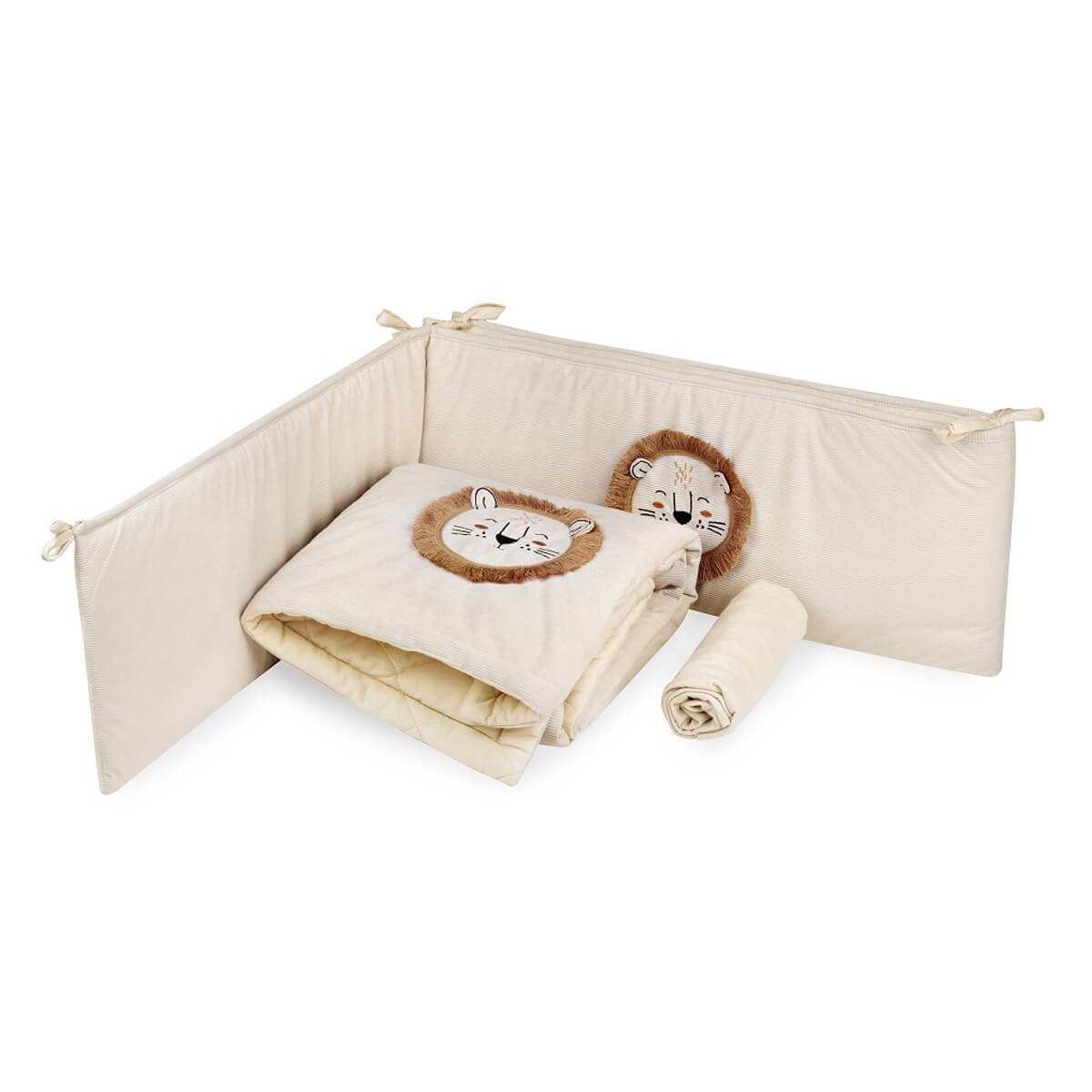 סט מצעים למיטת תינוק לורה סוויסרה ליין קורדורוי דגם אריה – Laura Swisra