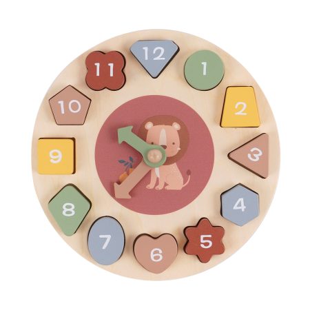 שעון התאמת צורות מעץ דייניז – Dainy’s Wooden Shape Sorting Clock
