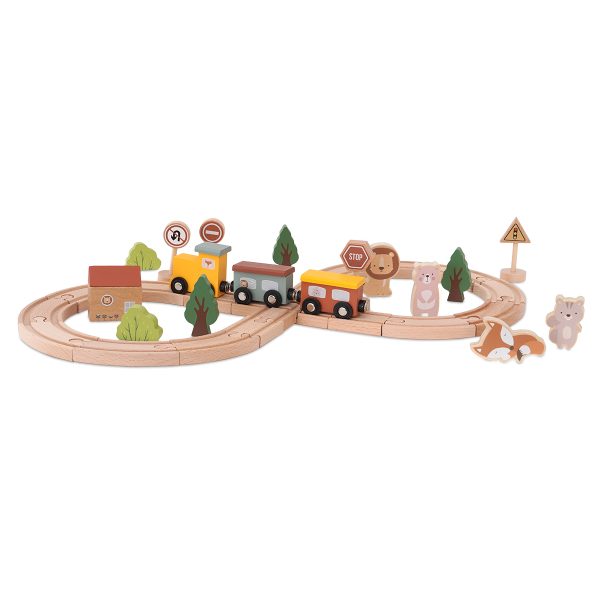 סט רכבת מעץ דייניז 35 חלקים – Dainy’s Wooden Train Set 35 pcs