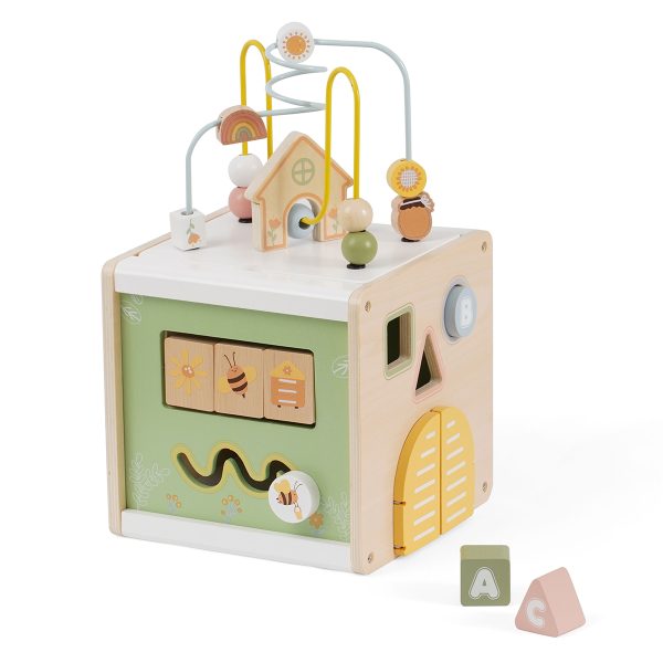 קוביית פעילות מעץ דייניז – Dainy’s Baby Activity Cube