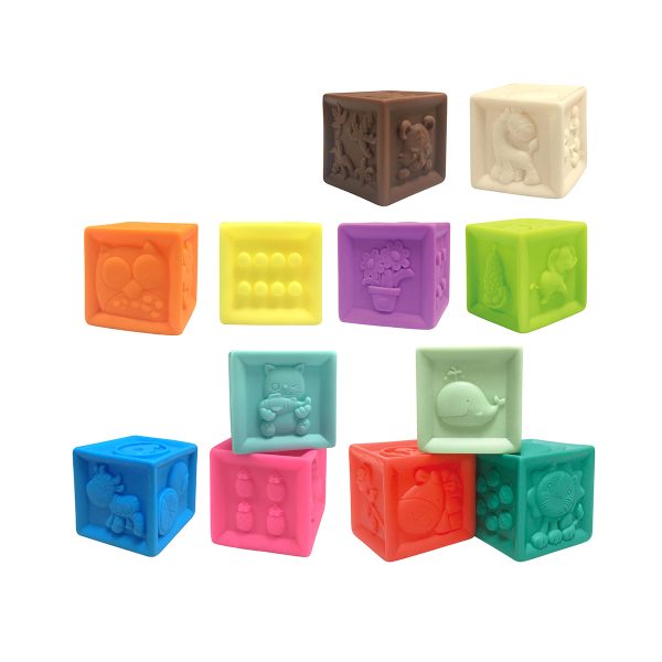 סט קוביות חישה האנגר 12 יח’ – Huanger Soft Plastic Toys 12 pcs
