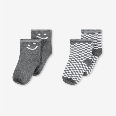 מארז שני זוגות גרביים מיננה אפור מלאנג’ – Minene