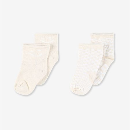 מארז שני זוגות גרביים מיננה שמנת מלאנג' – Minene