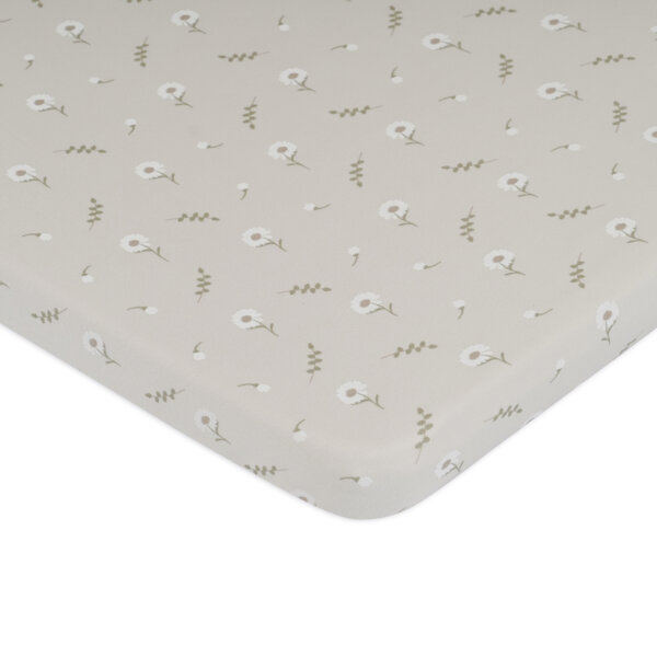 סדין עריסה אולימולי ליין פריחה לבנה – Olimoli White Blossom Crib Sheet 90X60 cm