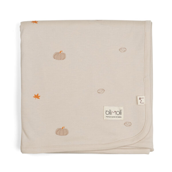 שמיכת קיץ M אולימולי ליין דלעת – Olimoli Pumpkin Mood Summer blanket 100X75 cm