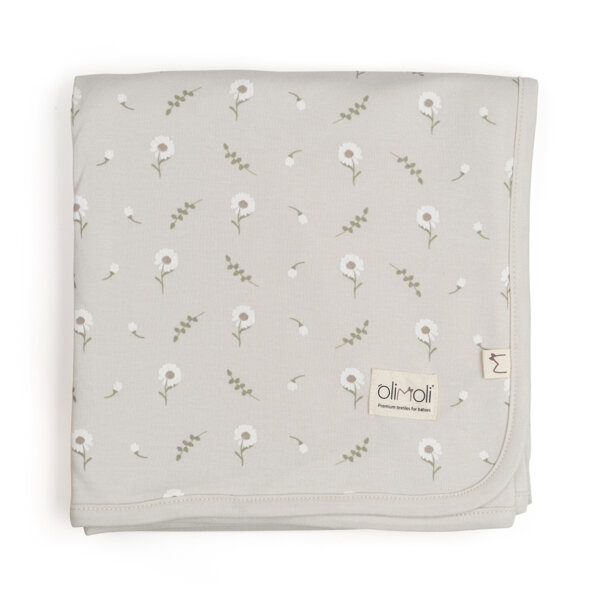 שמיכת קיץ M אולימולי ליין פריחה לבנה – Olimoli White Blossom Summer Blanket 100X75 cm