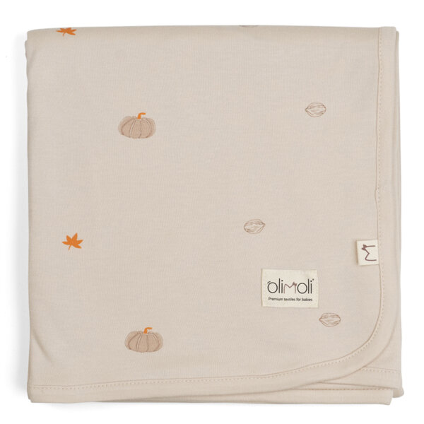 שמיכת קיץ L אולימולי ליין דלעת – Olimoli Pumpkin Mood Summer blanket 115X85 cm