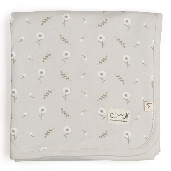 שמיכת קיץ L אולימולי ליין פריחה לבנה – Olimoli White Blossom Summer Blanket 115X85 cm