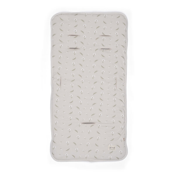 ריפודית לעגלה אולימולי ליין פריחה לבנה – Olimoli White Blossom Stroller Seat Pad