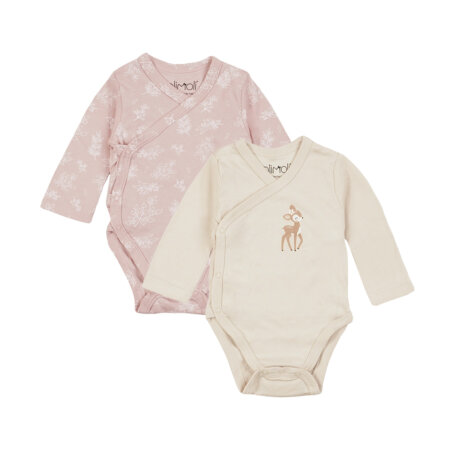 מארז זוג בגדי גוף אולימולי מודפס בנות – Olimoli Baby Body Suit 2 PCS