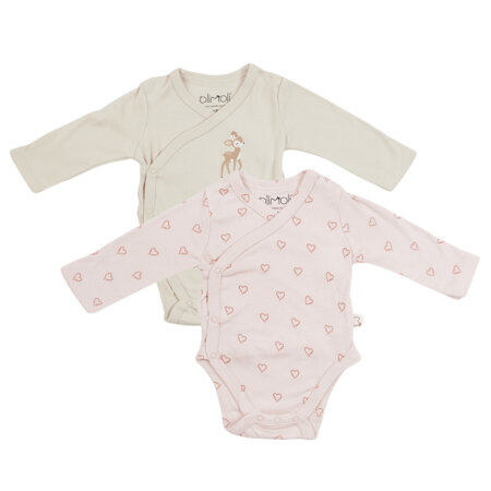 מארז זוג בגדי גוף אולימולי מודפס בנות – Olimoli Baby Body Suit 2 PCS