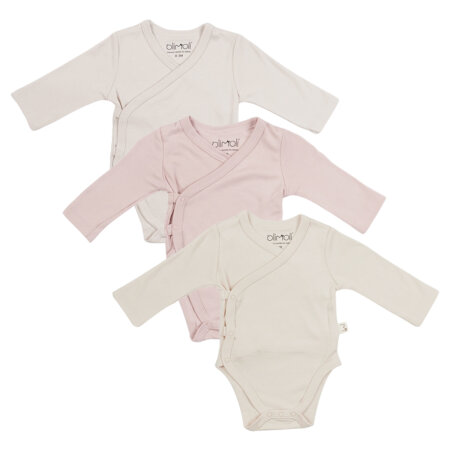 מארז שלישיית בגדי גוף אולימולי חלק בנות – Olimoli Baby Body Suit 3 PCS