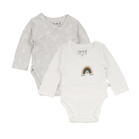 מארז זוג בגדי גוף אולימולי מודפס יוניסקס – Olimoli Baby Body Suit 2 PCS