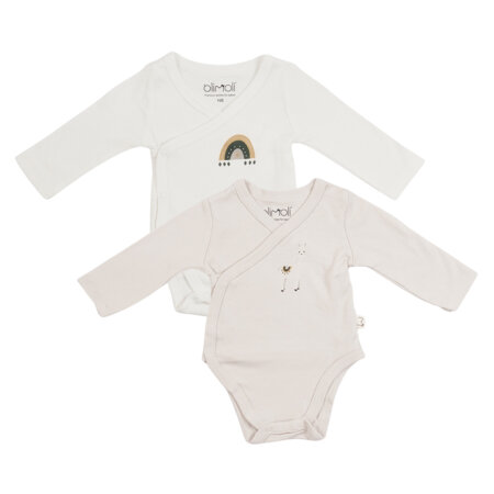 מארז זוג בגדי גוף אולימולי מודפס יוניסקס – Olimoli Baby Body Suit 2 PCS