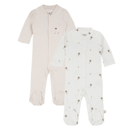 מארז זוג אוברולים אולימולי מודפס יוניסקס – Olimoli Baby Coverall 2 PCS