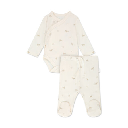 סט בגד גוף ומכנסיים לו&מי שמנת מודפס – LU&ME