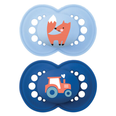 זוג מוצצי סיליקון טבע מאמ 6+ – MAM ORIGINAL