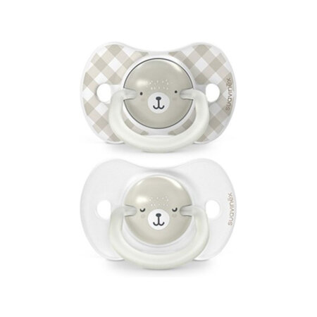 זוג מוצצים פיז' זוהר בחושך Night& Day מידה 0-6 – Suavinex