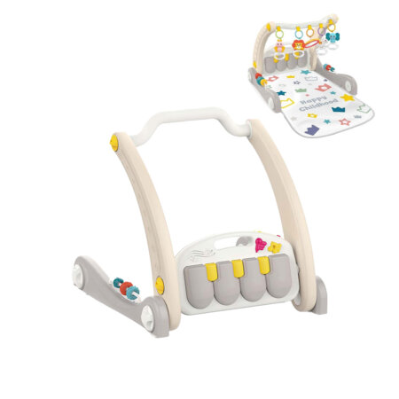 הליכון ומזרן פעילות 2-ב-1 עם פסנתר האנגר – Huanger 2-in-1 baby walker & piano fitness mat